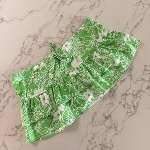 Roxy Vintage Floral Ruffle Mini Skirt - Green / White - Size XL